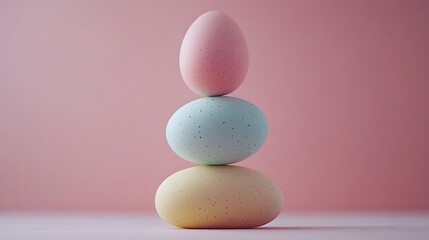 Easter eggs podium for product presentation, happy easter day concept, minimal scene with pedestal and egg, Easter day with geometry platform for product,