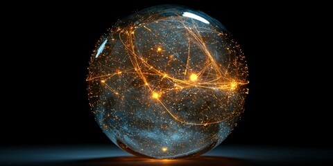 Fototapeta premium Digital environment concepts global internet pathways illuminated