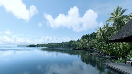 Obraz premium Tranquil Tropical Beach Scene