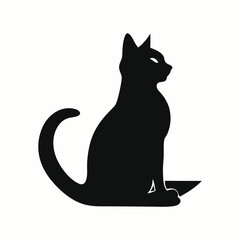 Elegant Black Cat Silhouette Vector for various poses and Perfect for logos