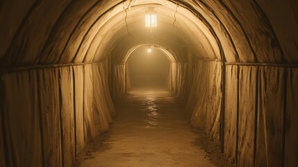 Fototapeta premium Mysterious Shadowy Corridor with Dim Lighting and Subtle Textures