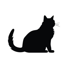 Elegant Black Cat Silhouette Vector for various poses and Perfect for logos