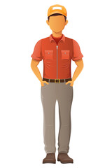 Obraz premium delivery young man courier service vector illustration isolated on white background