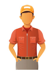 delivery young man courier service vector illustration isolated on white background