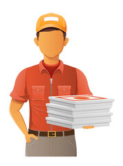 delivery young man courier service vector illustration isolated on white background