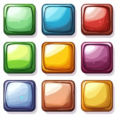 Stunning shiny crystal squares, perfect for web or game design.