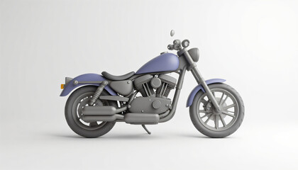 Fototapeta premium A 3D of A blue motorcycle . on a white background.