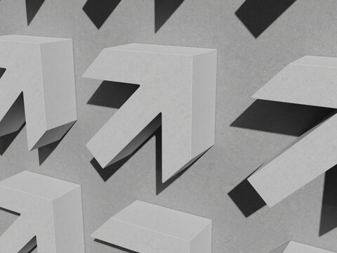 Many Arrows Pointer Signs on Concerte Background