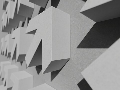 Many Arrows Pointer Signs on Concerte Background