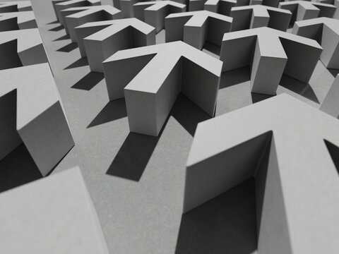 Many Arrows Pointer Signs on Concerte Background