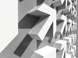 Many Arrows Pointer Signs on Concerte Background