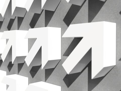 Many Arrows Pointer Signs on Concerte Background