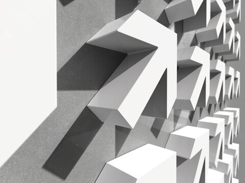 Many Arrows Pointer Signs on Concerte Background