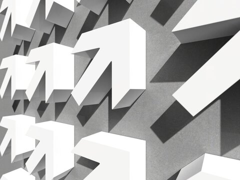 Many Arrows Pointer Signs on Concerte Background