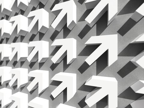 Many Arrows Pointer Signs on Concerte Background