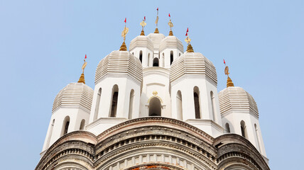 Beautiful terracotta Radha Damodara Temple, a 17th-century temple dedicated to Lord Krishna, Hadal Narayanpur, Bankura, West Bengal, India.