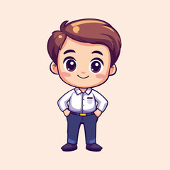 cute boy Businessman cartoon vector illustration 
