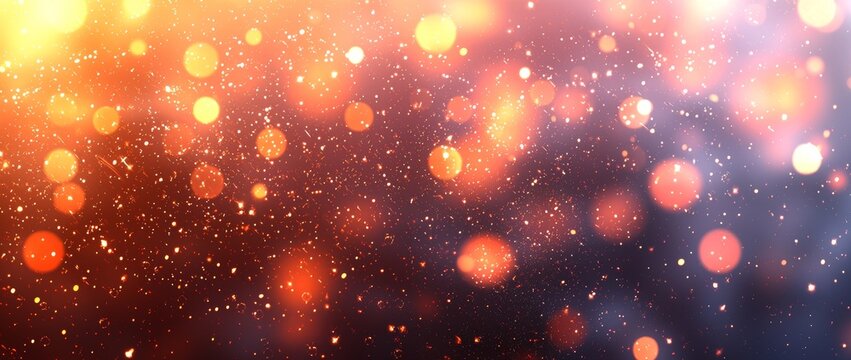 Gold and deep blue fireworks with bokeh on New Year's Eve, featuring copy space. An abstract holiday background.