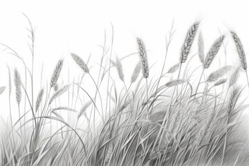 Grasses outdoors drawing sketch.