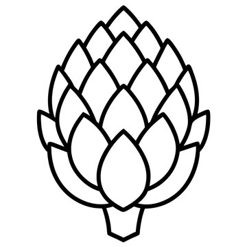 black and white artichoke outline clip art preview