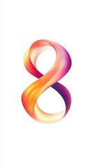 Obraz premium Abstract Colorful Number Eight Design, Vibrant Gradient Shape, Modern Geometric Graphic Art
