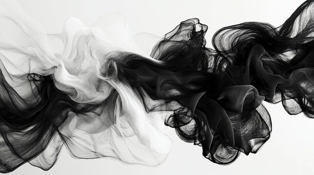 Abstract Black and White Fabric Swirl