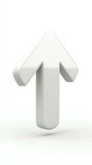 Sophisticated 3D White Upward Arrow Graphic Design Element for Modern Digital Interface