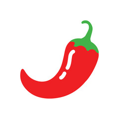 Red Hot Natural Chili Icon: Vector Illustration Template for Spicy Food