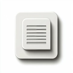 Elegant White Square Document Icon: A Modern Digital File Symbol for Seamless User Interface Design