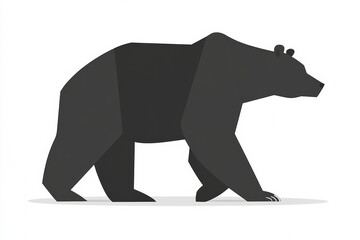 Obraz premium Geometric bear illustration in black and white