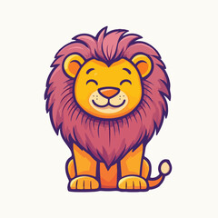  lion cartoon vector illustration