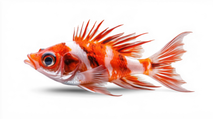 Red Striped Fish on Transparent Background
