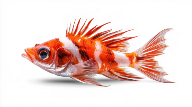 Red Striped Fish on Transparent Background
