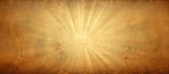 Vintage sun rays radiate from the center on textured grunge paper, featuring warm earthy tones of brown and gold for an antique feel.