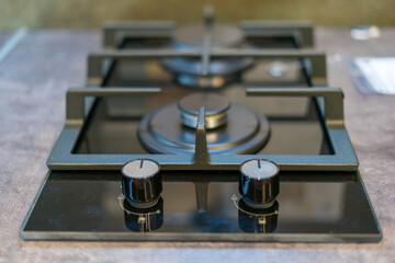 gas hob in the kitchen