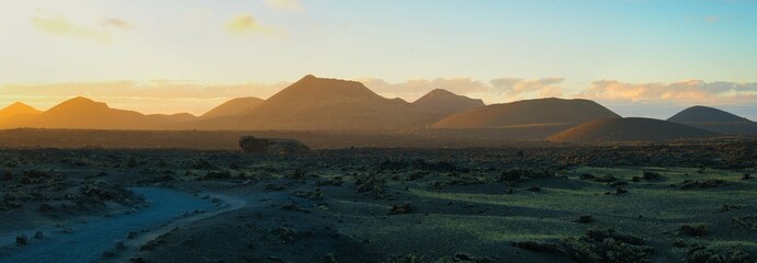 sunset over the mountains