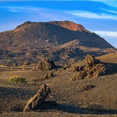 volcanic landscape in island