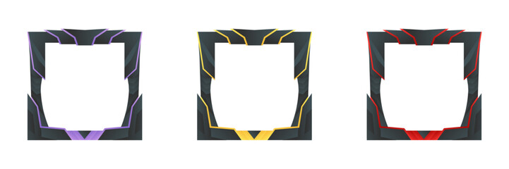 avatar game border with various gold, purple and ruby colors for in-game materials and social media profiles