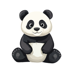 Cartoon panda sitting vector illustration 