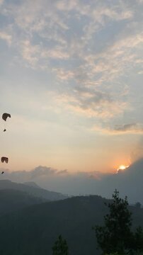 Paragliding at Paralayang Hill Batu during Sunset