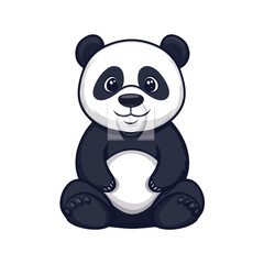 Cartoon panda sitting vector illustration 