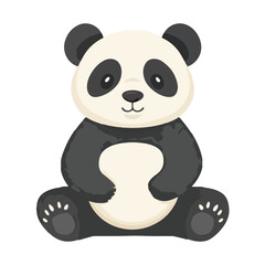 Cartoon panda sitting vector illustration 