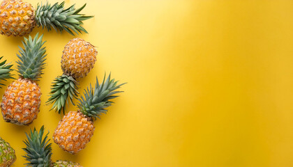 Fototapeta premium pineapple, bright color background, Generated image
