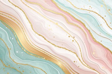 Obraz premium Elegant Pastel Swirls with Golden Accents A Luxurious Abstract Design