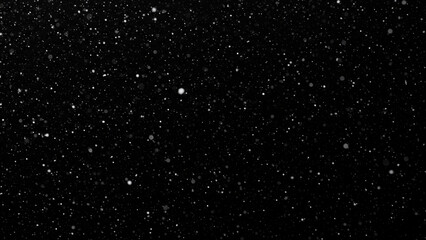 Obraz premium Isolated snowflakes drifting down on a black surface