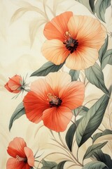 Obraz premium vintage illustration of colorful flowers