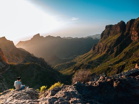 Scenic view of Masca mountains at sunset. - Powered by Adobe