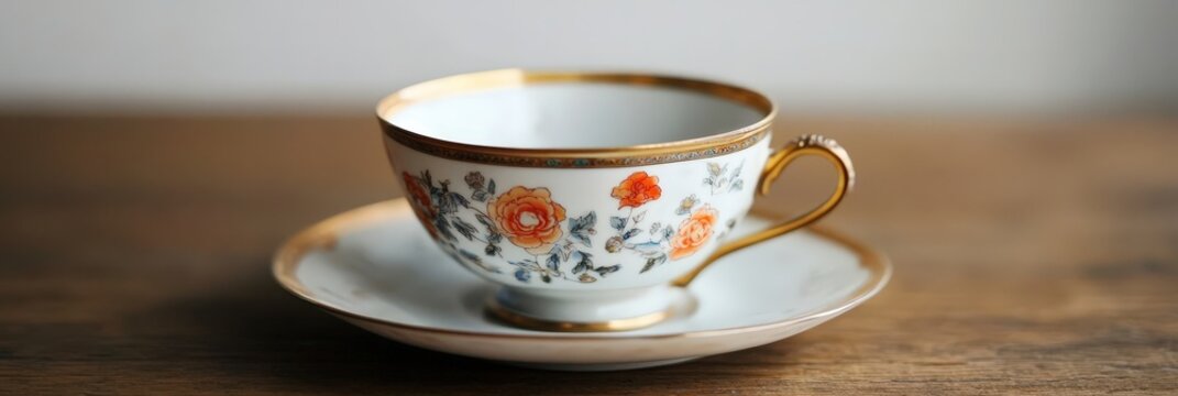 A charming teacup and saucer set from the early 20th century