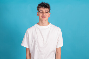 young man isolated on color background