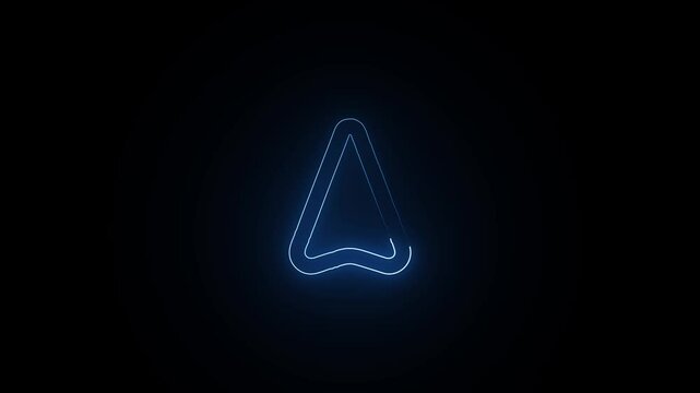 Glowing neon Navigation icon isolated on black background. HD Video motion graphic animation